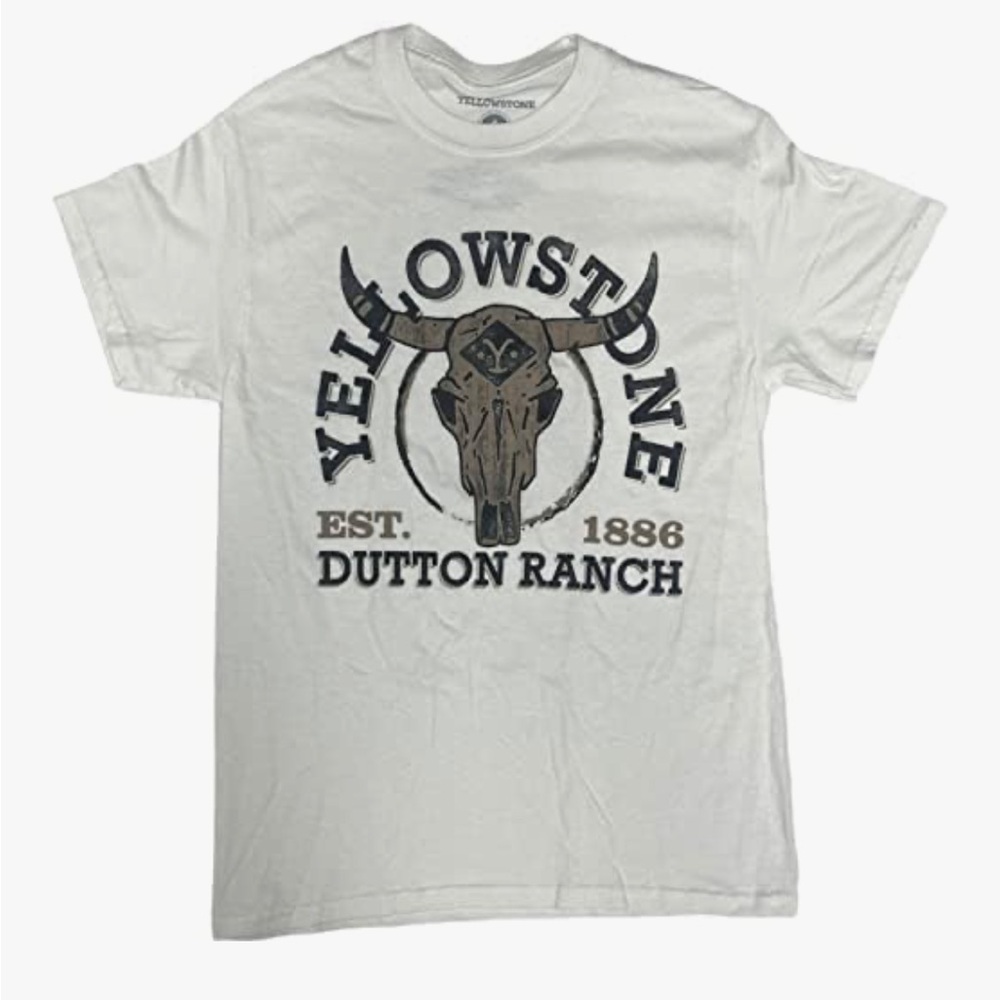 Paramount Yellowstone Dutton Ranch White Graphic T-Shirt medium M